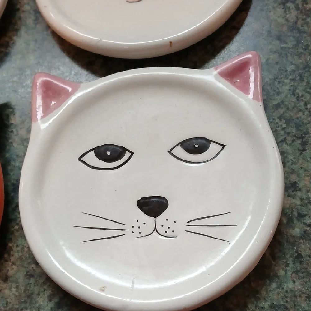 Orange and Black Cat Drink Coasters